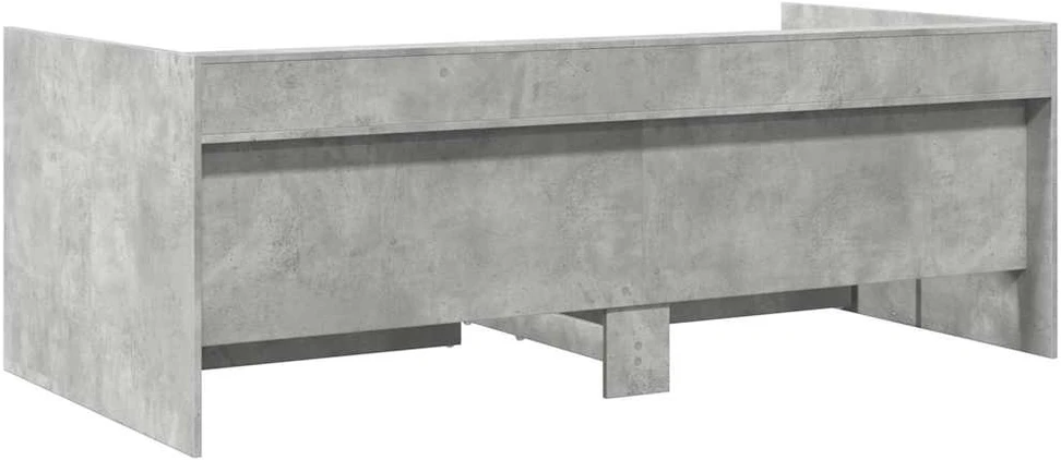 Kušetė su stalčiais be čiužinio, betono pilka, 100x200 cm