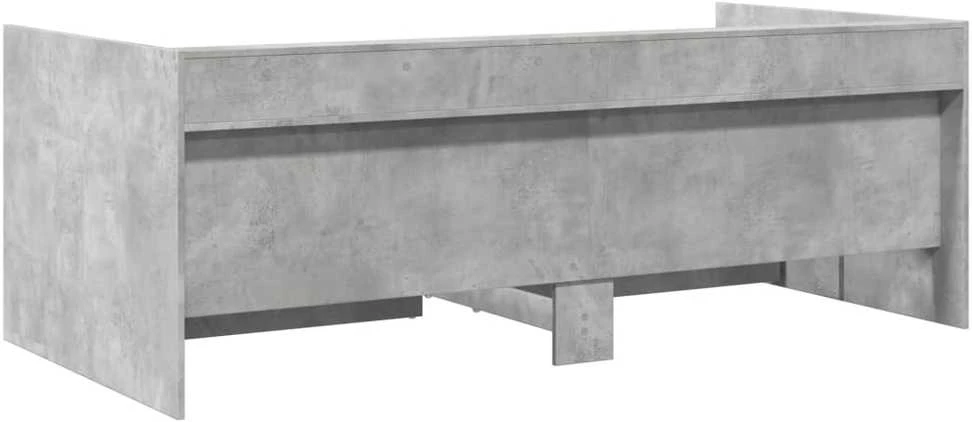 Kušetė su stalčiais be čiužinio, betono pilka, 100x200 cm