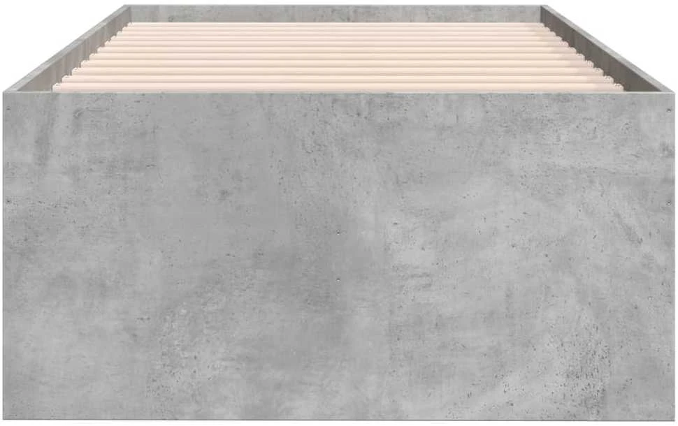 Kušetė su stalčiais be čiužinio, betono pilka, 100x200 cm