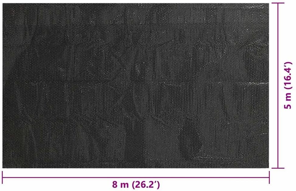 Kvadratinė Baseino Uždengimo PE Plėvelė, Juoda, 8 x 5 m