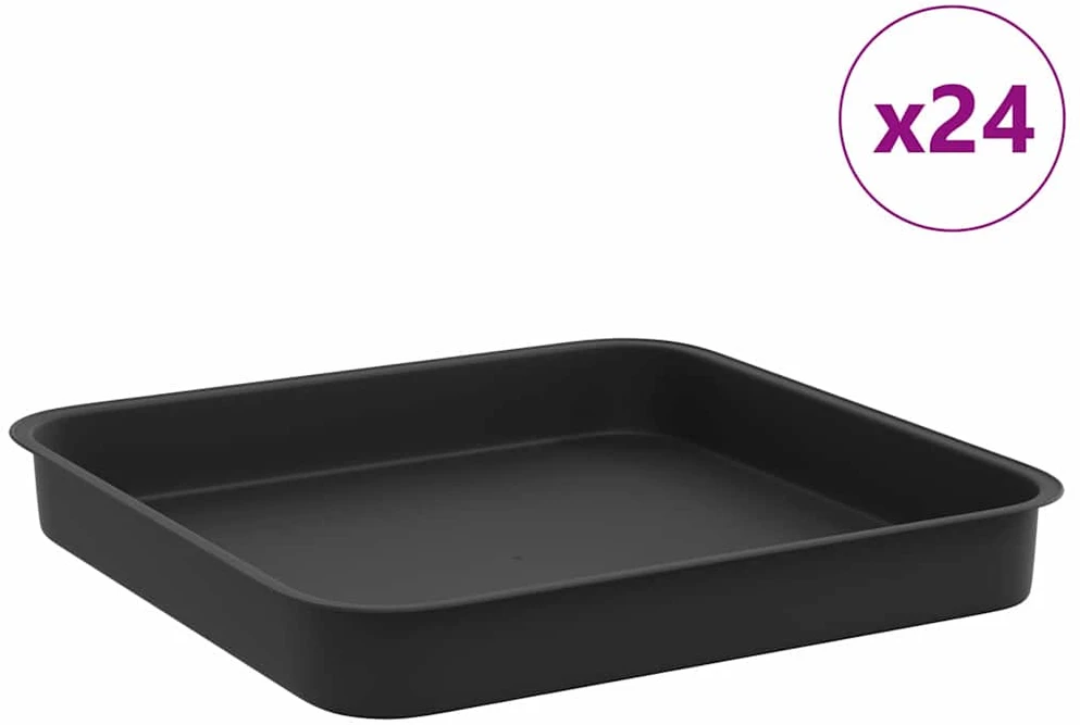 Kvadratinis gėlių padėklas 24 vnt. Juoda 15 x 15 x 2 cm