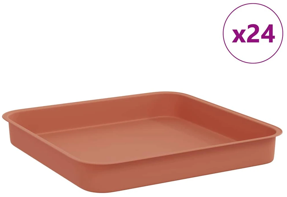 Kvadratinis gėlių padėklas 24 vnt. Raudona plyta 15 x 15 x 2 cm