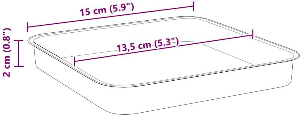 Kvadratinis gėlių padėklas 6 vnt. Raudona plyta 15 x 15 x 2 cm