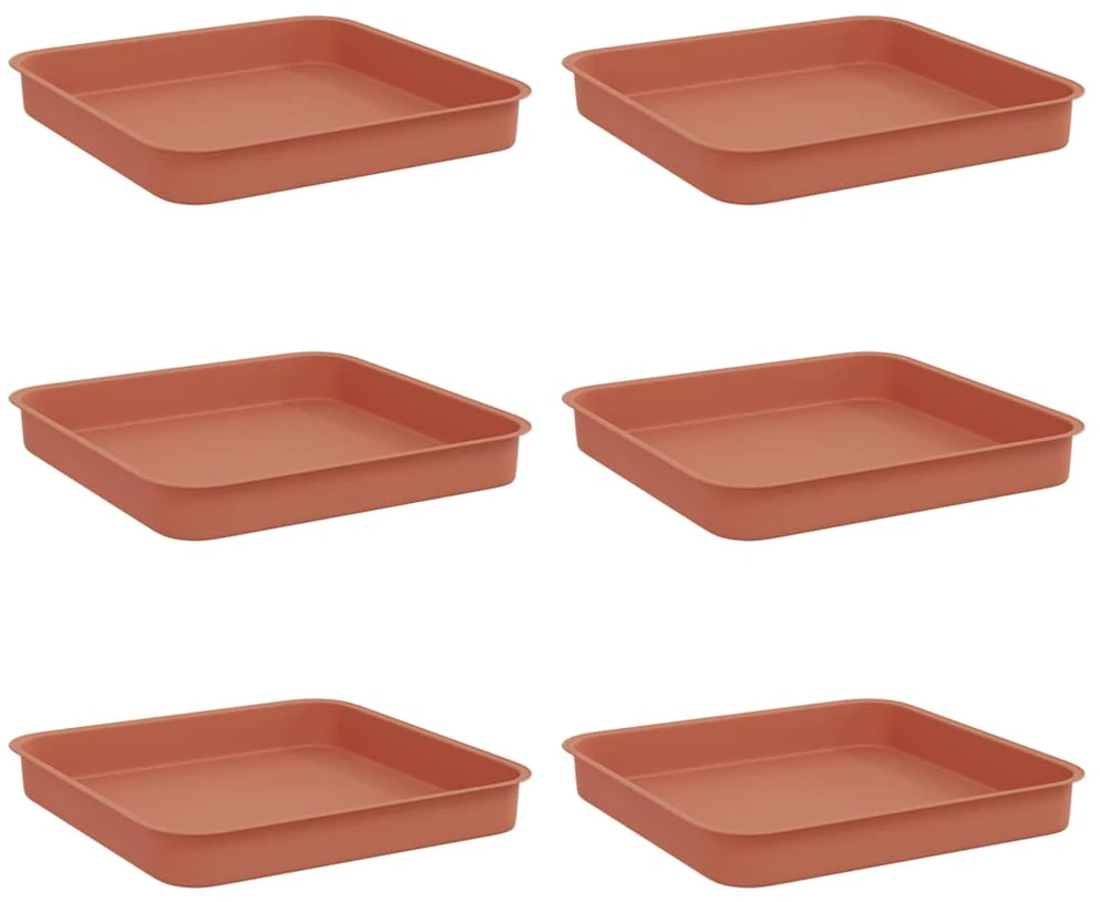 Kvadratinis gėlių padėklas 6 vnt. Raudona plyta 15 x 15 x 2 cm