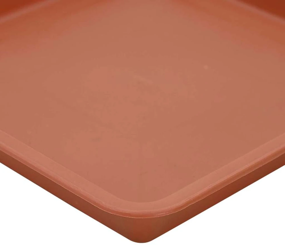 Kvadratinis gėlių padėklas 6 vnt. Raudona plyta Plastmasė