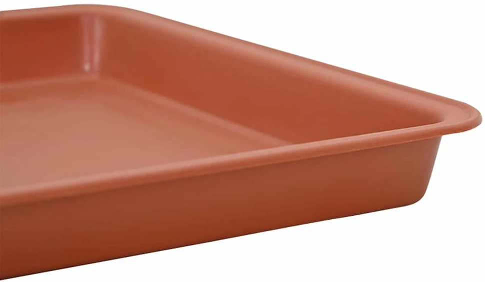 Kvadratinis gėlių padėklas 6 vnt. Raudona plyta Plastmasė