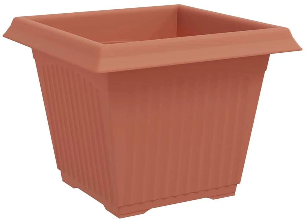 Kvadratinis gėlių vazonas 24 vnt. Raudona plyta Plastmasė