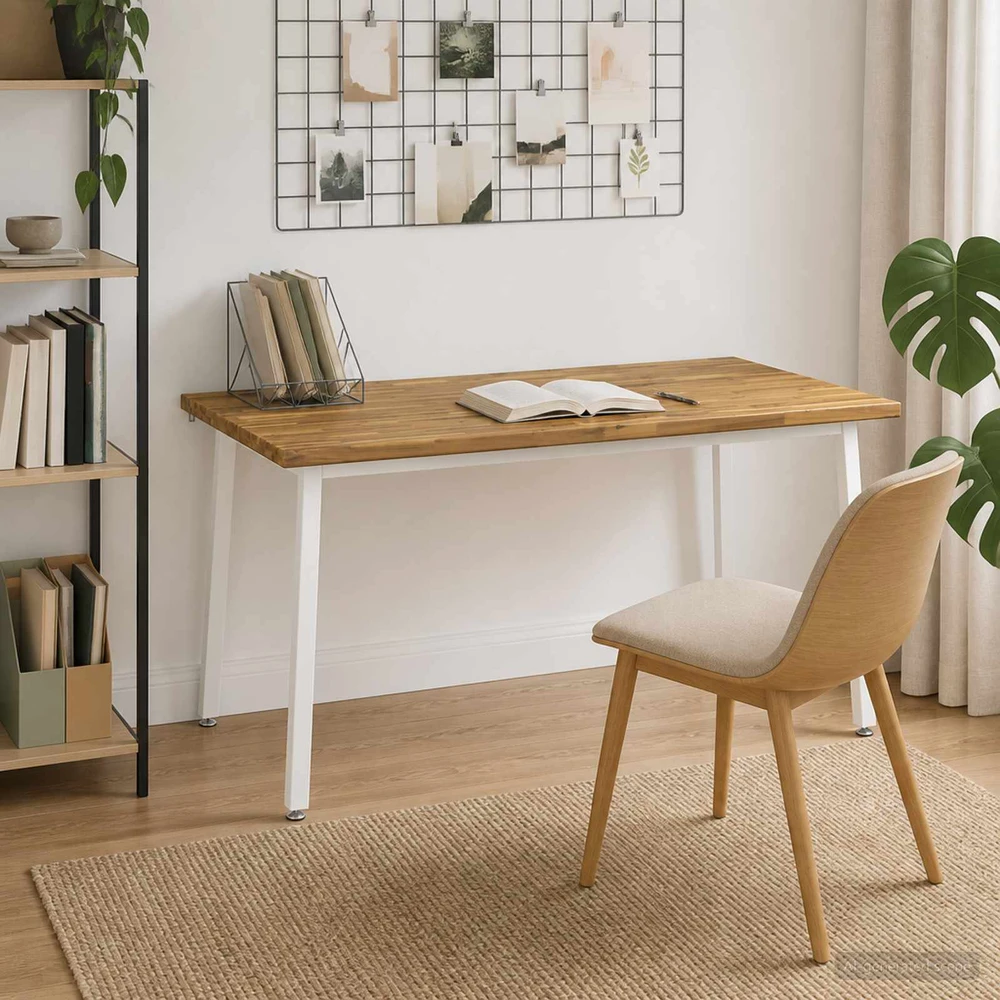 Kvadratinis valgomojo stalas 160 x 70 x 75 cm Balta