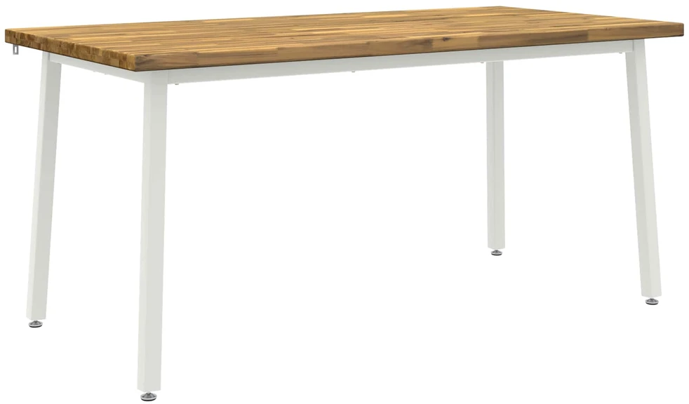 Kvadratinis valgomojo stalas 160 x 70 x 75 cm Balta