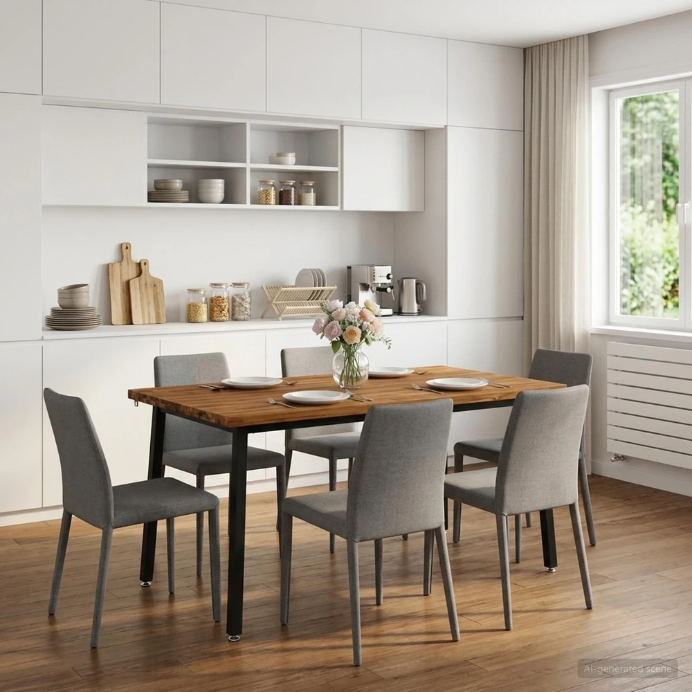 Kvadratinis valgomojo stalas 160 x 80 x 75 cm Natūrali