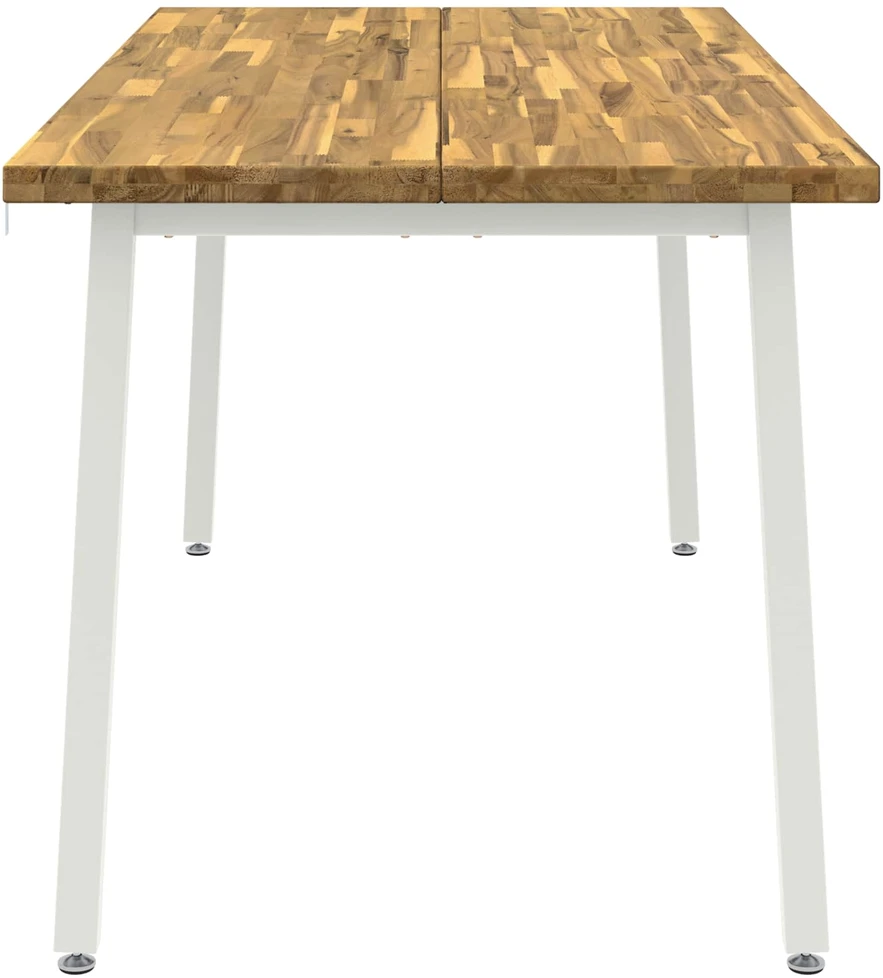 Kvadratinis valgomojo stalas 160 x 80 x 75 cm Balta