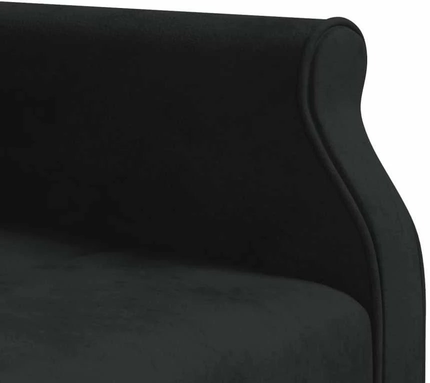 L formos sofa-lova, juodos spalvos, 271x140x70cm, aksomas
