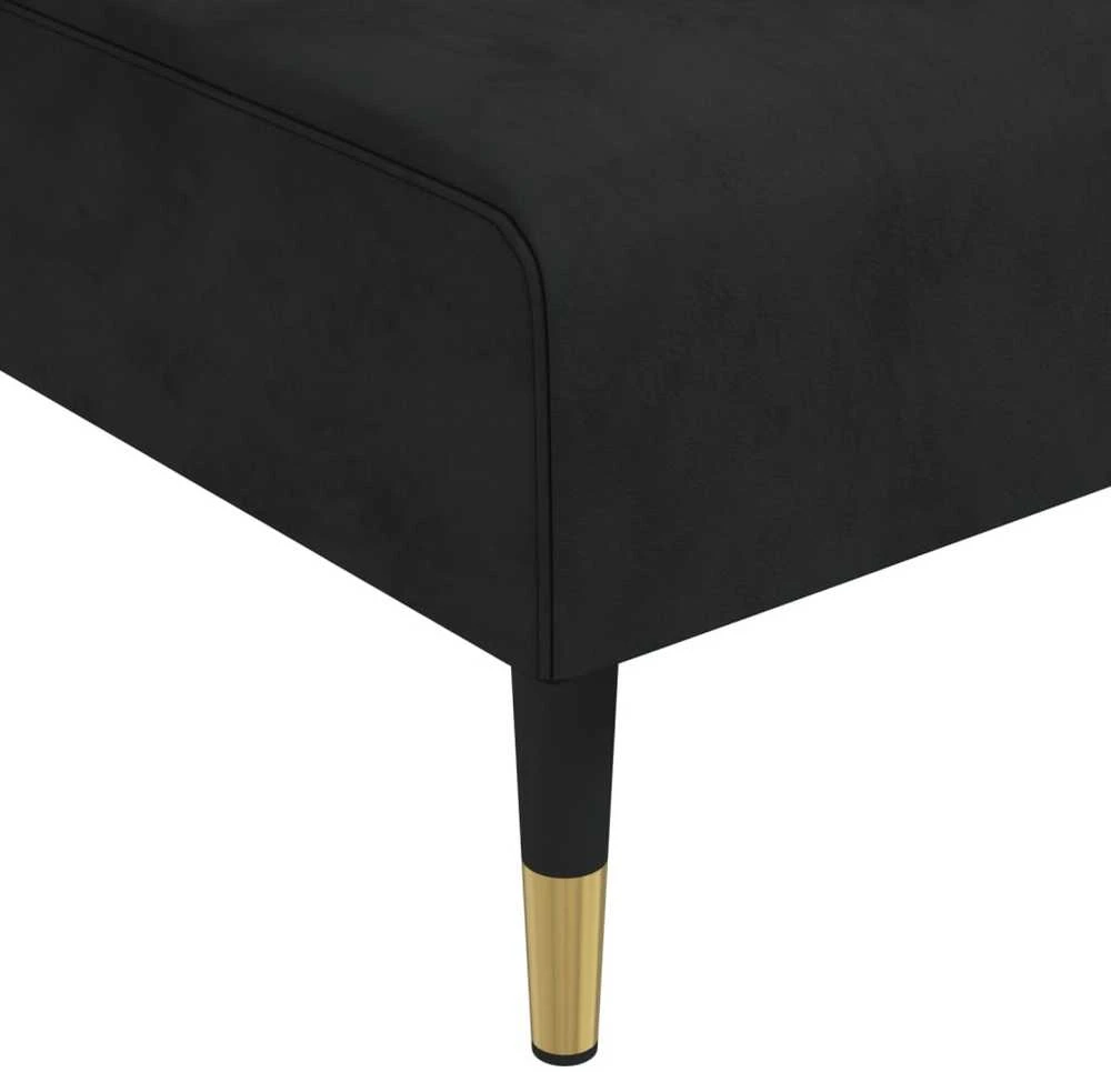 L formos sofa-lova, juodos spalvos, 271x140x70cm, aksomas