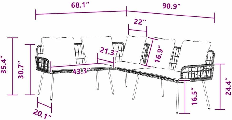 Sofa 5-Vietų skaičius Gamta Plienas