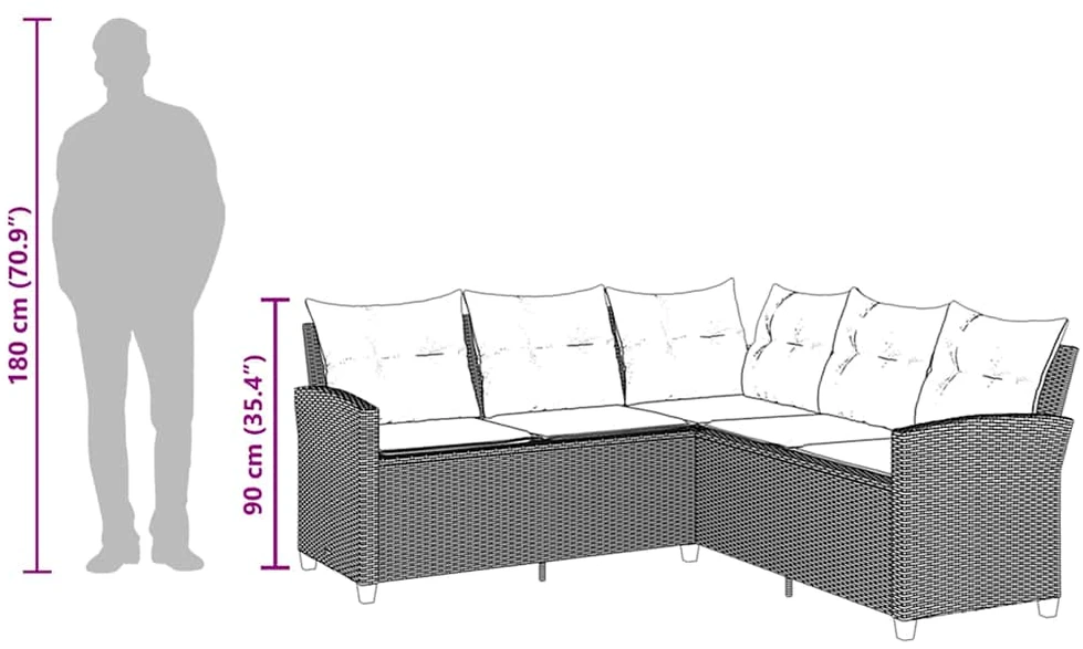 L formos sofa sofa su pagalvėlėmis juodos poliuretano spalvos
