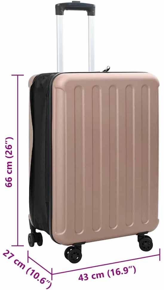 Kelioninis Lagaminas rožinis auksas 43 x 27 x 66 cm ABS plastikas