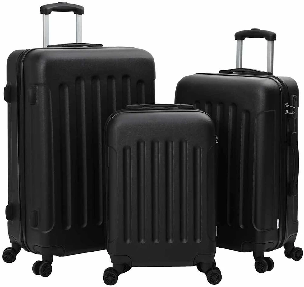 Lagaminas su užraktu 3 vnt. Juoda 50 x 31 x 78 cm ABS plastikas