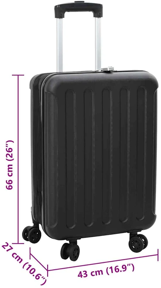 Kelioninis Lagaminas su užraktu Juoda 43 x 27 x 66 cm ABS plastikas