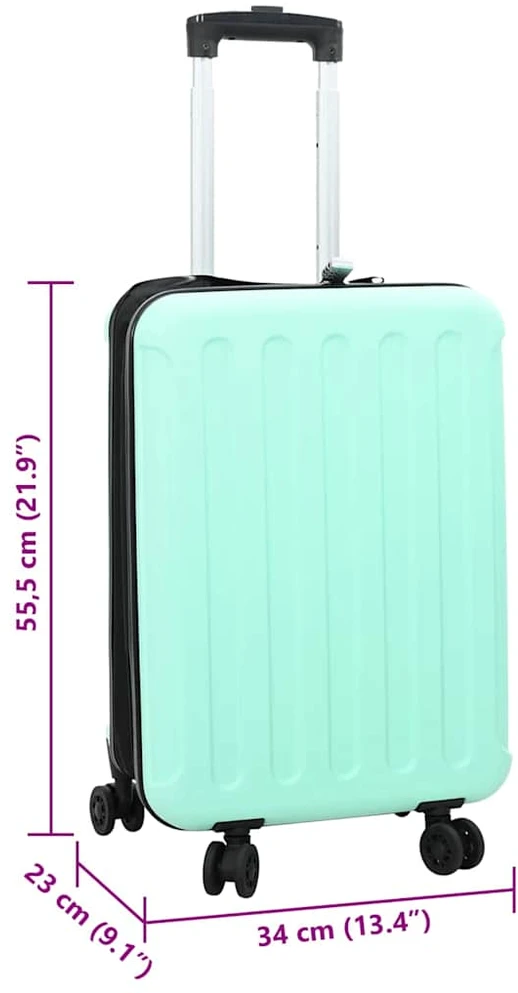 Kelioninis Lagaminas su užraktu Mėtų žalia 34 x 23 x 55.5 cm ABS plastikas