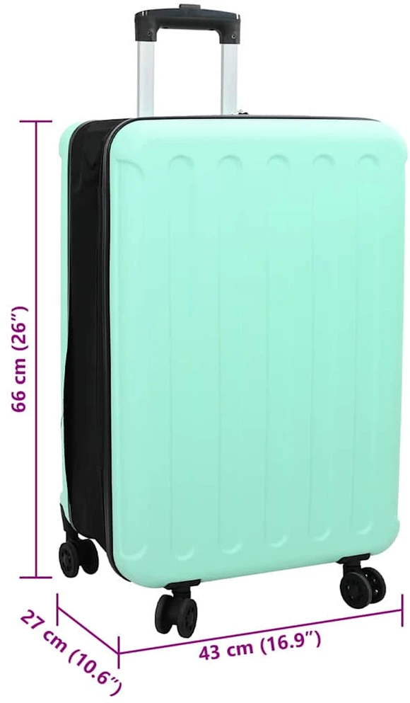 Kelioninis Lagaminas su užraktu Mėtų žalia 43 x 27 x 66 cm ABS plastikas