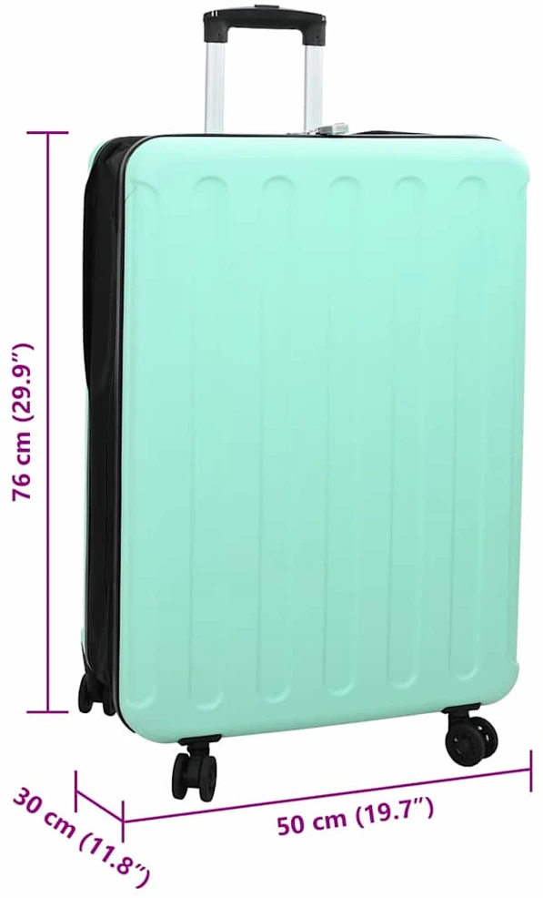 Kelioninis Lagaminas su užraktu Mėtų žalia 50 x 30 x 76 cm ABS plastikas
