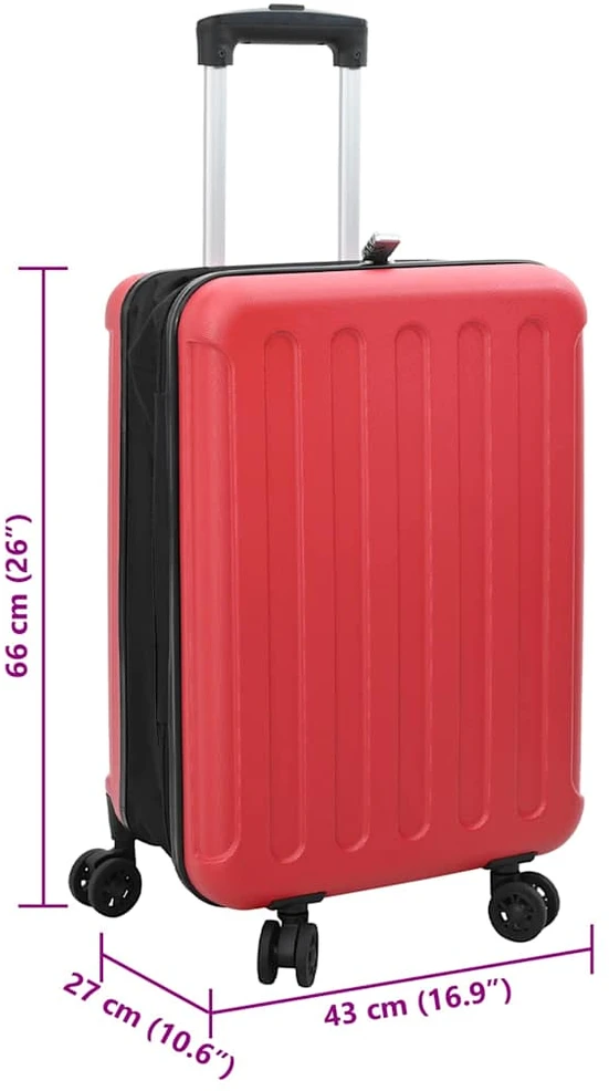 Lagaminas su užraktu Raudona 43 x 27 x 66 cm ABS plastikas