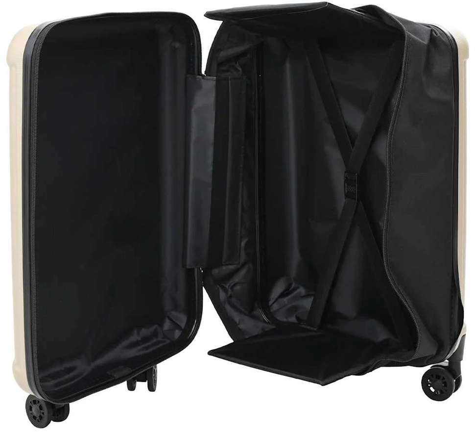 Kelioninis Lagaminas su užraktu šampano 43 x 27 x 66 cm ABS plastikas