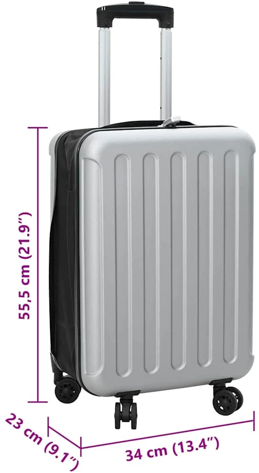 Kelioninis Lagaminas su užraktu Sidabro 34 x 23 x 55.5 cm ABS plastikas