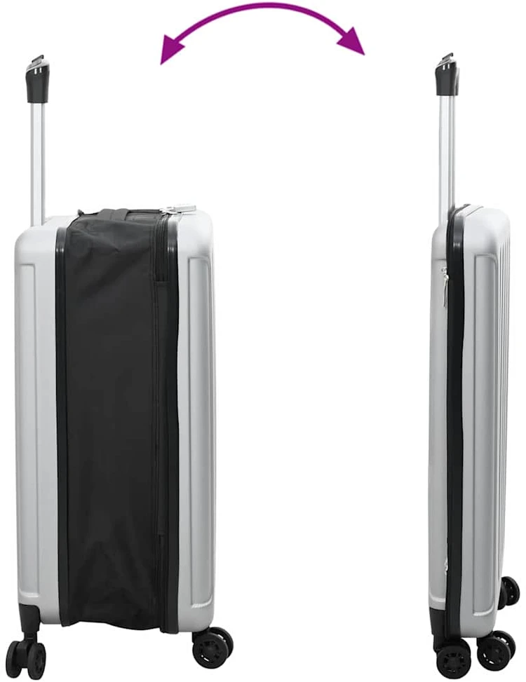 Kelioninis Lagaminas su užraktu Sidabro 43 x 27 x 66 cm ABS plastikas