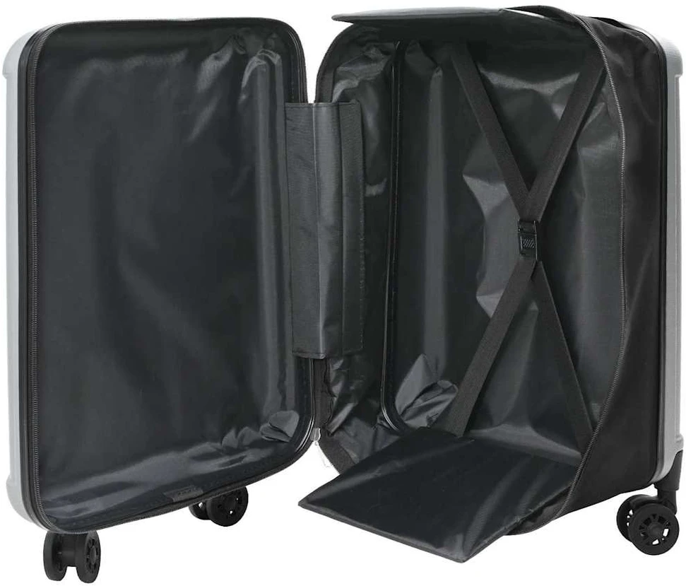 Kelioninis Lagaminas su užraktu Sidabro 43 x 27 x 66 cm ABS plastikas