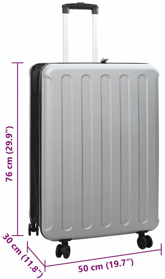 Kelioninis Lagaminas su užraktu Sidabro 50 x 30 x 76 cm ABS plastikas