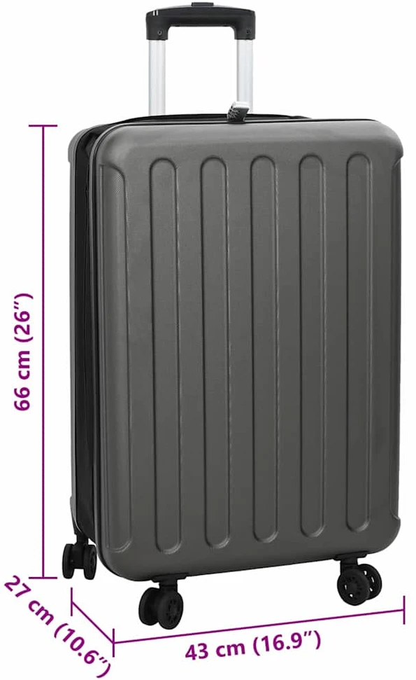Lagaminas Tamsiai pilka 43 x 27 x 66 cm ABS plastikas