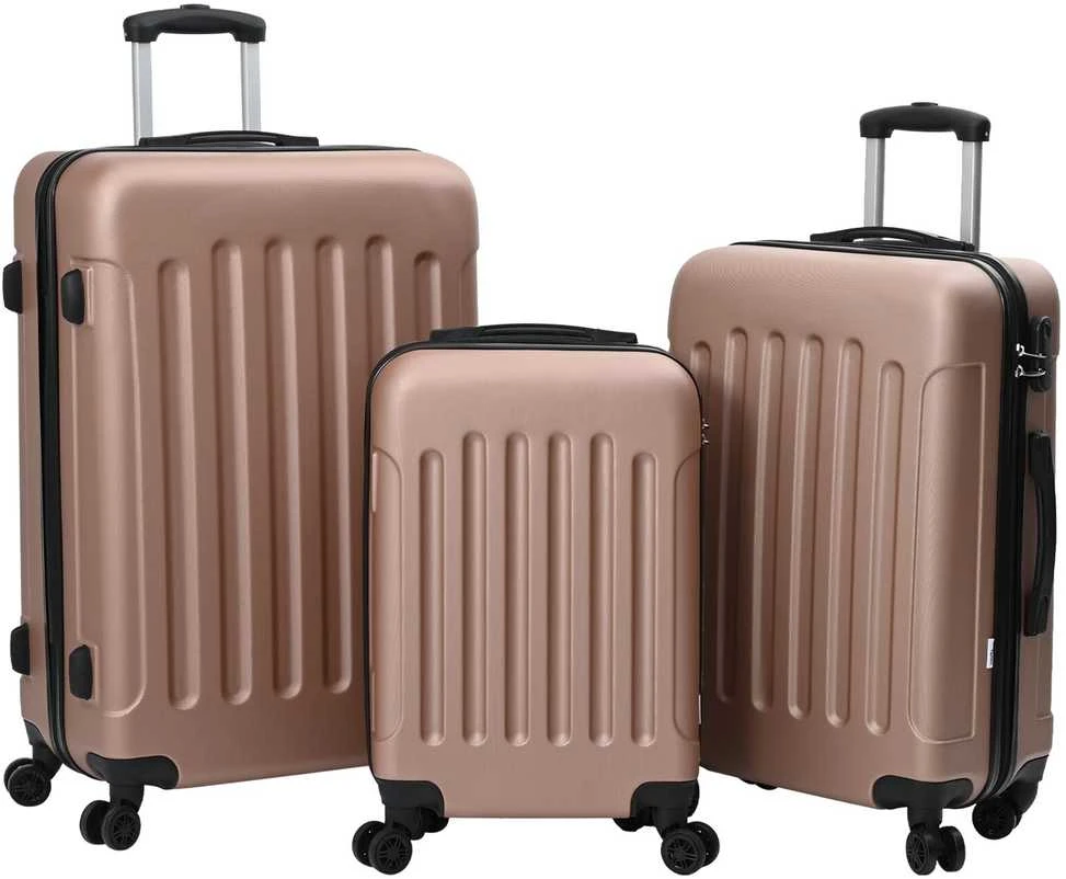 Lagaminas 3 vnt. Rožinė aukso 50 x 31 x 78 cm ABS plastikas