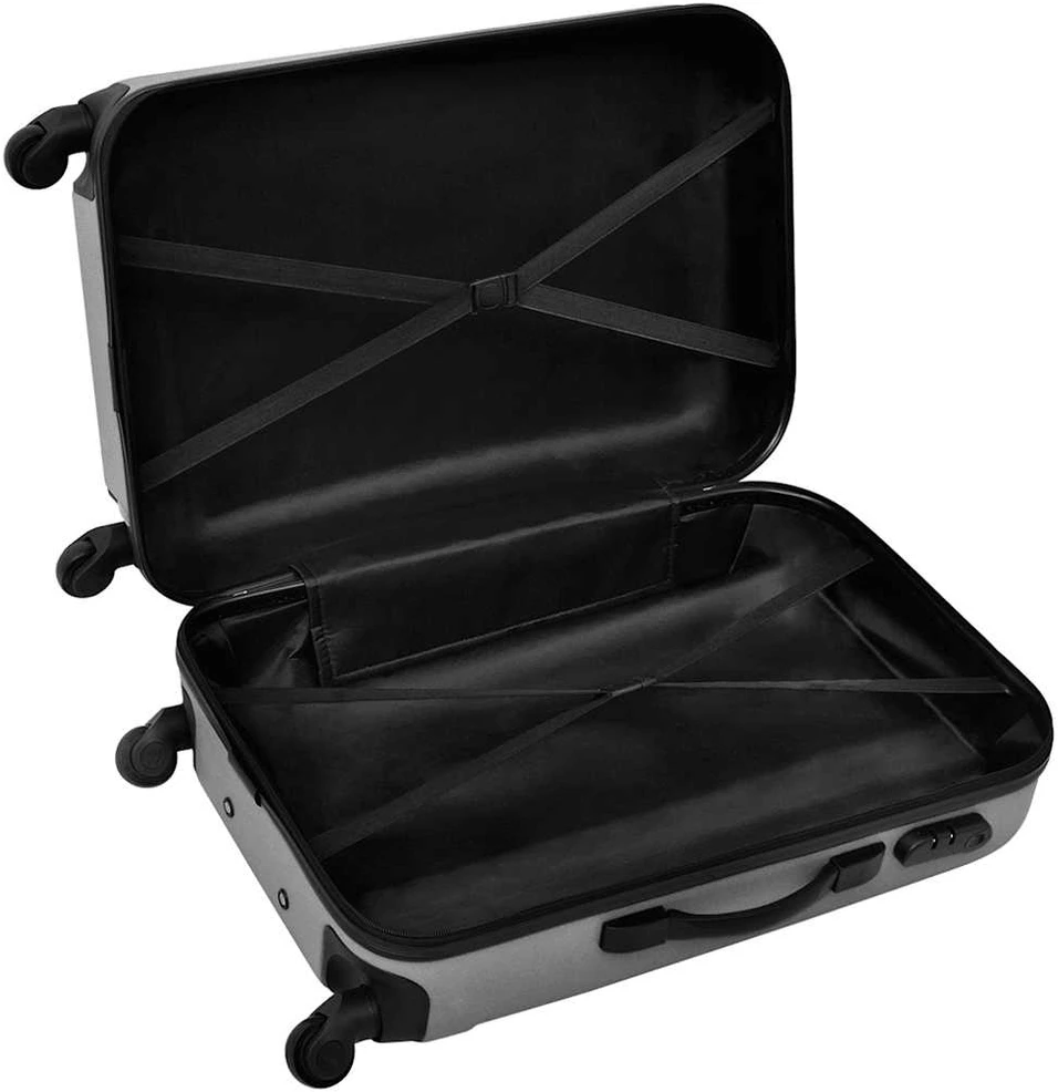 Kelioninis Lagaminų rinkinys, sidabrinis, 45,5/55/66cm, kieto korpuso