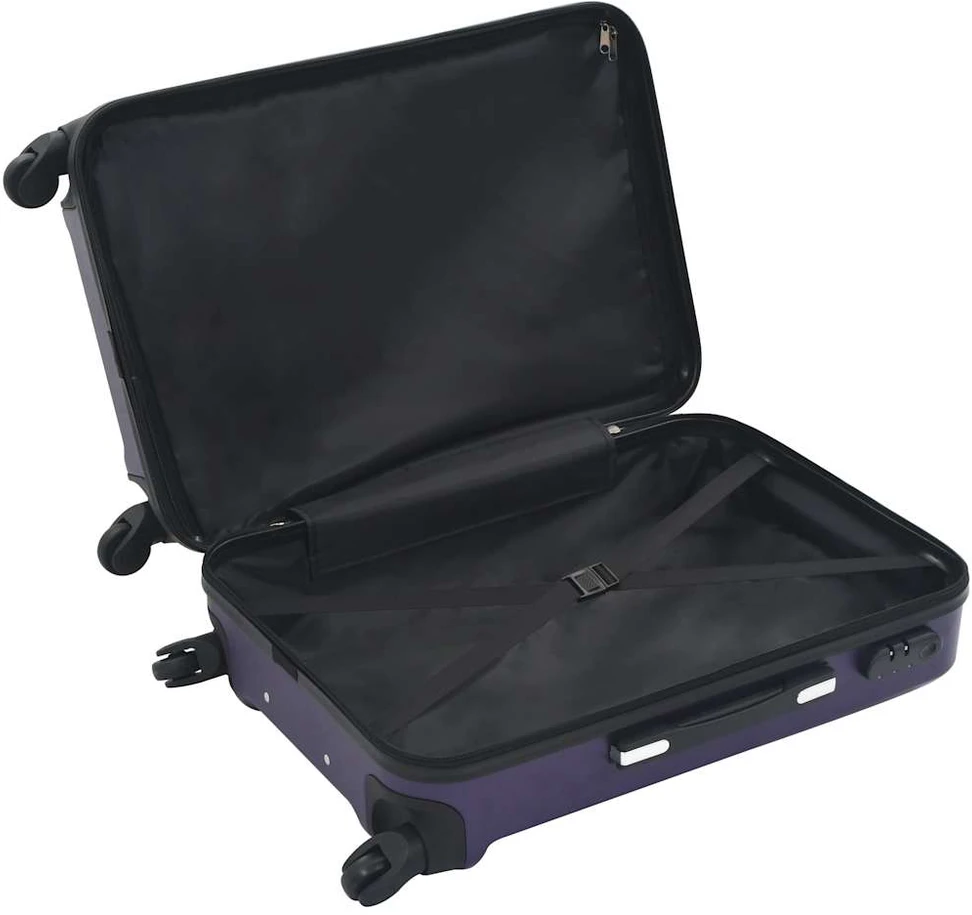 Kelioninis Lagaminų su ratukais rinkinys, 3 vnt., violetinis, ABS