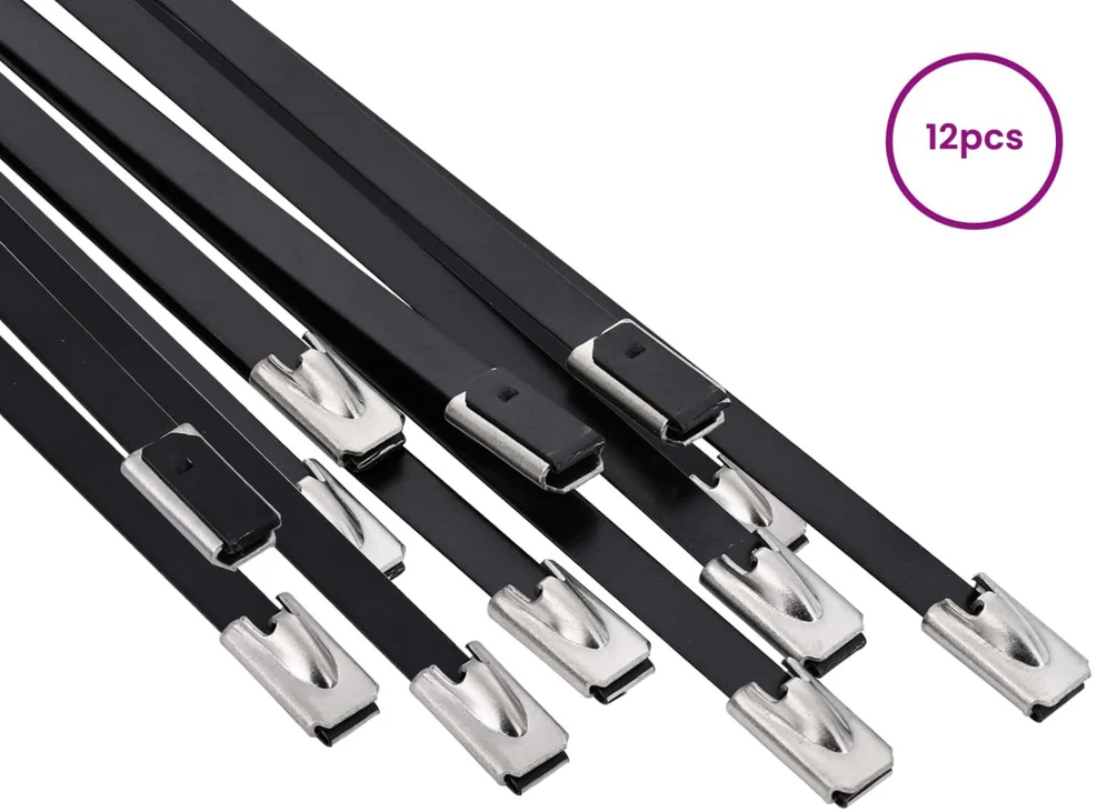 Laido tvirtinimas 12 vnt. 4,6 x 350 mm Juoda