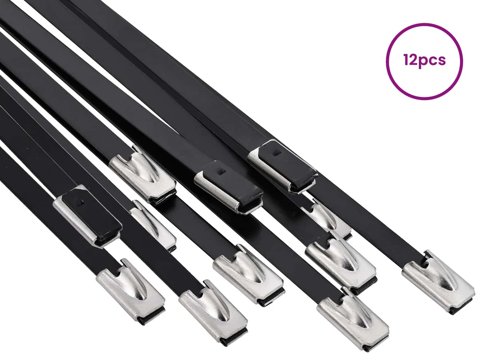 Laido tvirtinimas 12 vnt. 4,6 x 400 mm Juoda