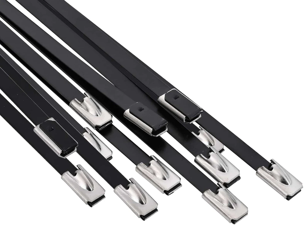 Laido tvirtinimas 12 vnt. 4,6 x 400 mm Juoda