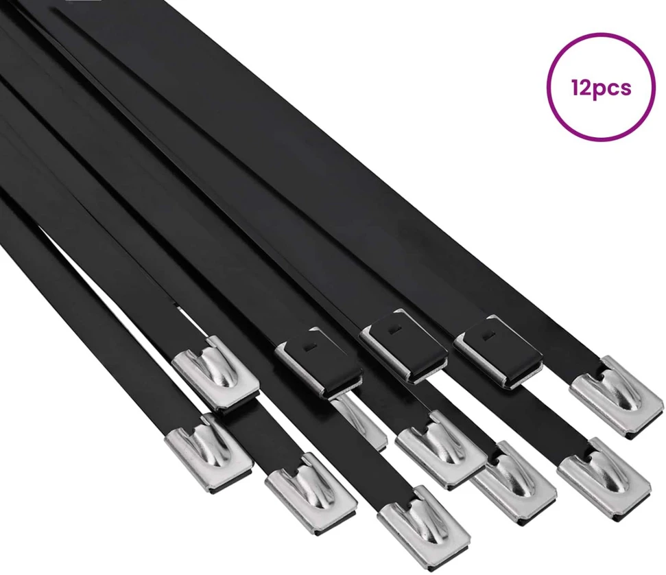 Laido tvirtinimas 12 vnt. 7,9 x 600 mm Juoda
