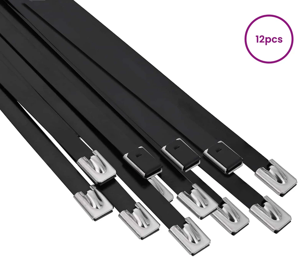 Laido tvirtinimas 12 vnt. 7,9 x 800 mm Juoda