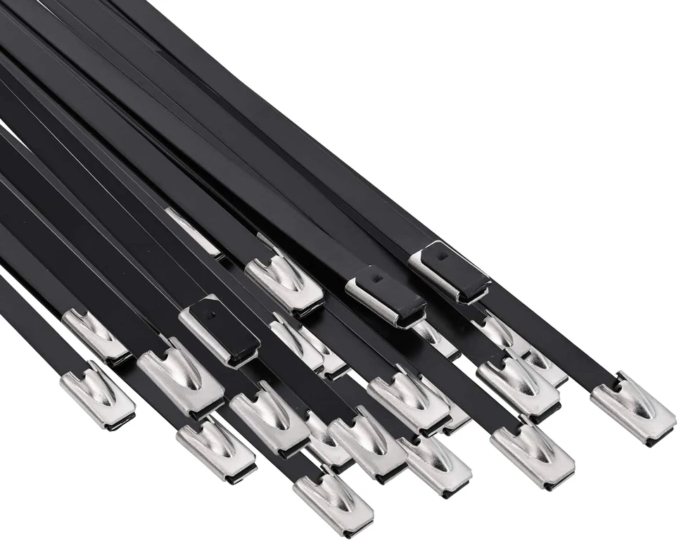 Laido tvirtinimas 25 vnt. 4,6 x 400 mm Juoda