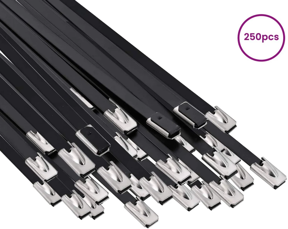Laido tvirtinimas 250 vnt. 4,6 x 450 mm Juoda