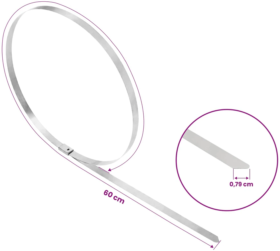 Laido tvirtinimas 250 vnt. 7,9 x 600 mm Sidabrinė
