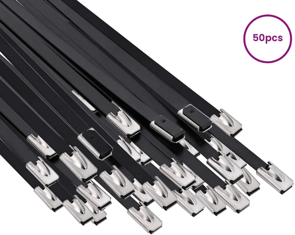 Laido tvirtinimas 50 vnt. 4,6 x 250 mm Juoda