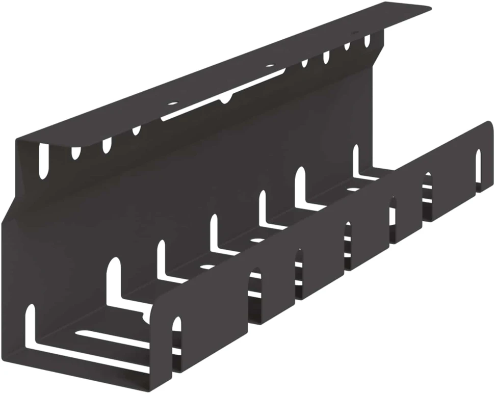 Laidų tvarkymo dėžutė po stalu 2 vnt. Juoda 43 x 9 x 11 cm