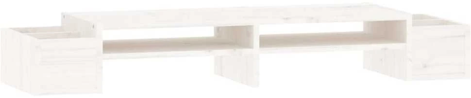 Laikiklis Monitoriaus stovas, baltas, 100x27,5x15cm, pušies masyvas