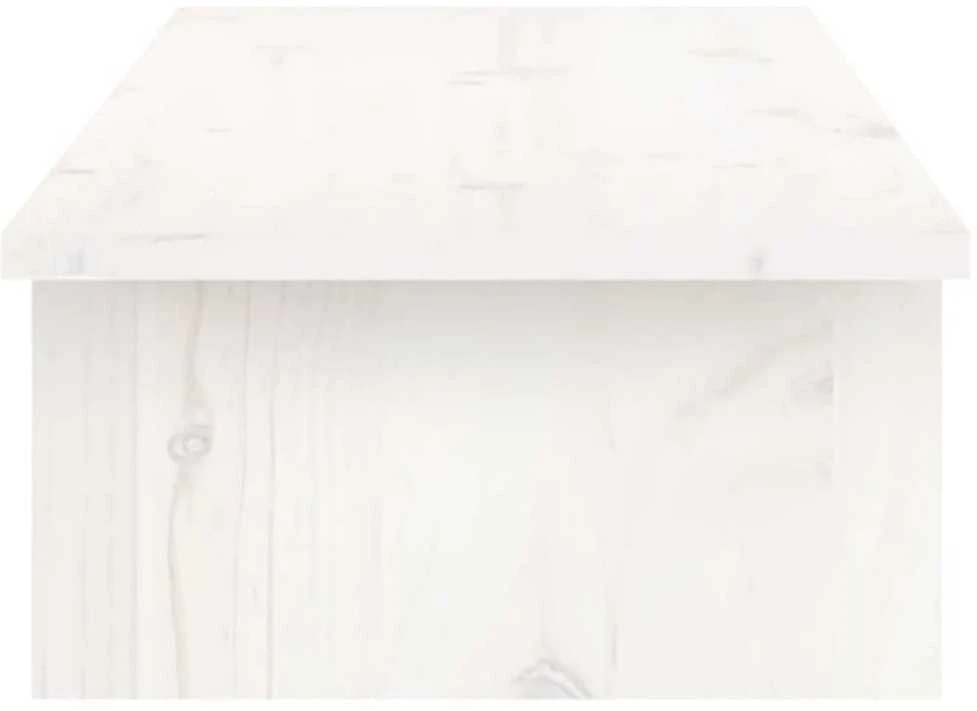 Laikiklis Monitoriaus stovas, baltas, 100x27x15cm, pušies masyvas