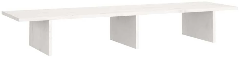 Laikiklis Monitoriaus stovas, baltas, 100x27x15cm, pušies masyvas