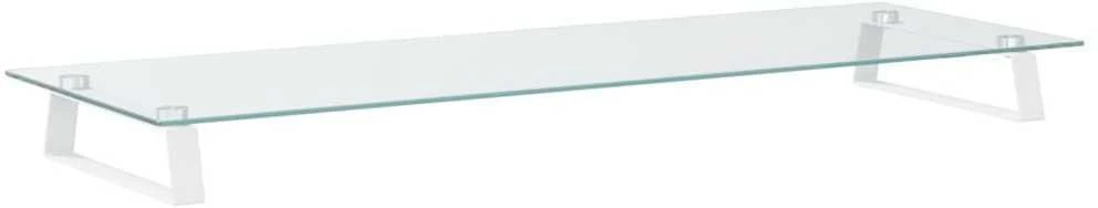 Laikiklis Monitoriaus stovas, baltas, 100x35x8cm, stiklas ir metalas