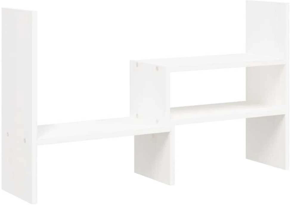 Laikiklis Monitoriaus stovas, baltas, (39–72)x17x43cm, pušies masyvas